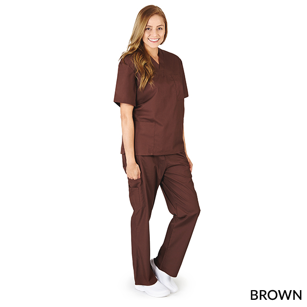 WOMEN SOLID V-NECK SCRUB SET (STYLE# 102W) - Image 4