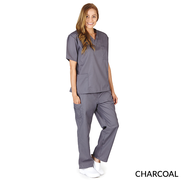 WOMEN SOLID V-NECK SCRUB SET (STYLE# 102W) - Image 7