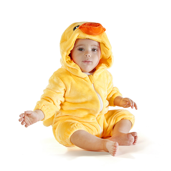 Animal Cosplay Outfits Duck Costume Jumpsuit Infant Costume Boys Girls Winter Romper