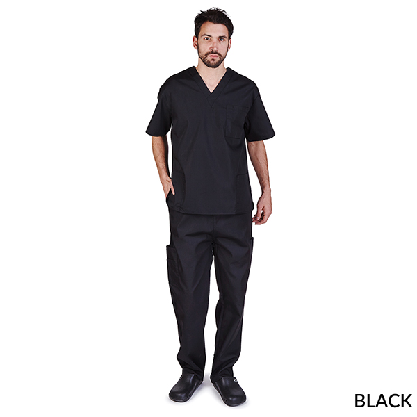 MEN SOLID V-NECK SCRUB SET (STYLE# 102M) - Image 3