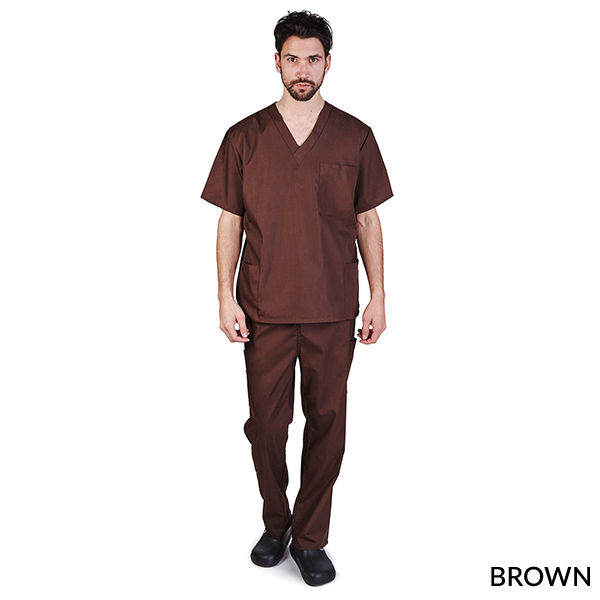 MEN SOLID V-NECK SCRUB SET (STYLE# 102M) - Image 4