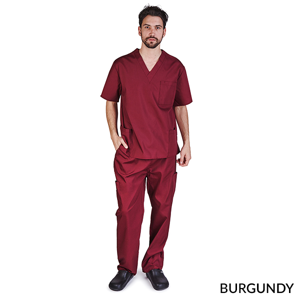 MEN SOLID V-NECK SCRUB SET (STYLE# 102M) - Image 5