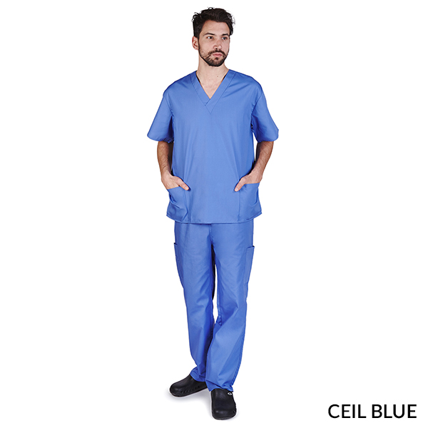 MEN SOLID V-NECK SCRUB SET (STYLE# 102M) - Image 6