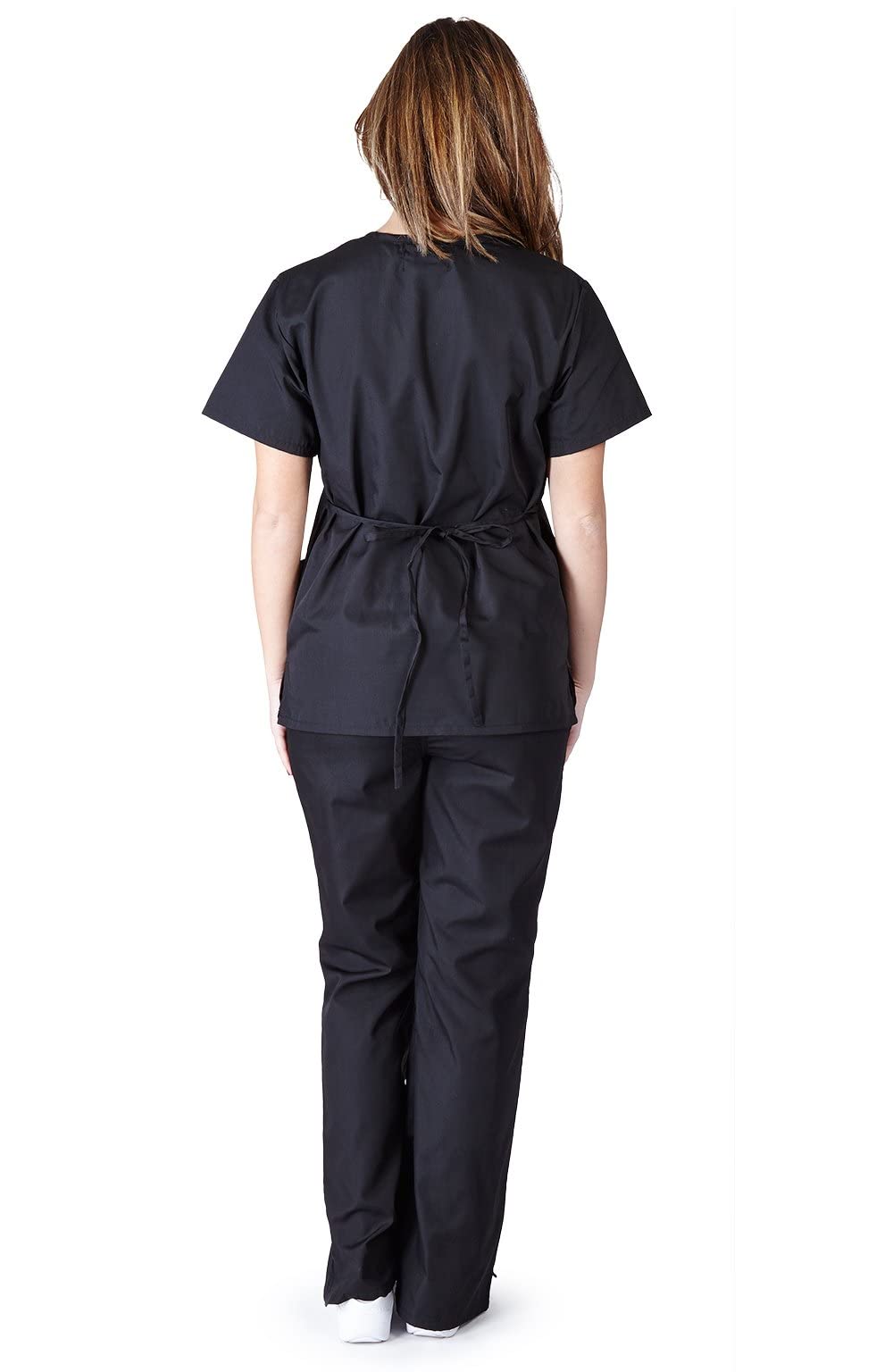 M&M SCRUBS Women Mock Wrap/Flare Pant Set Medical Scrub Set