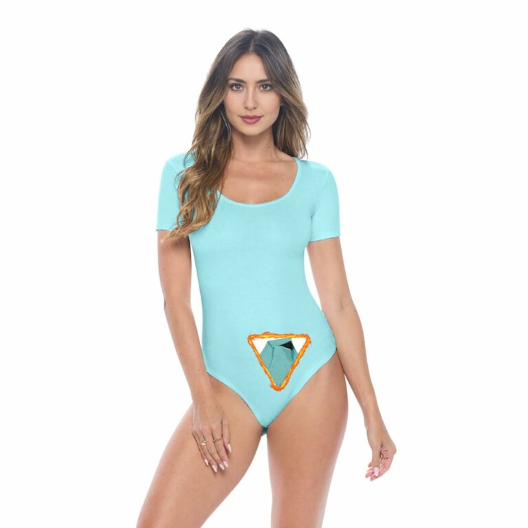 Short Sleeve Scoop Neck Body Suit-Breathable Cotton Stretch