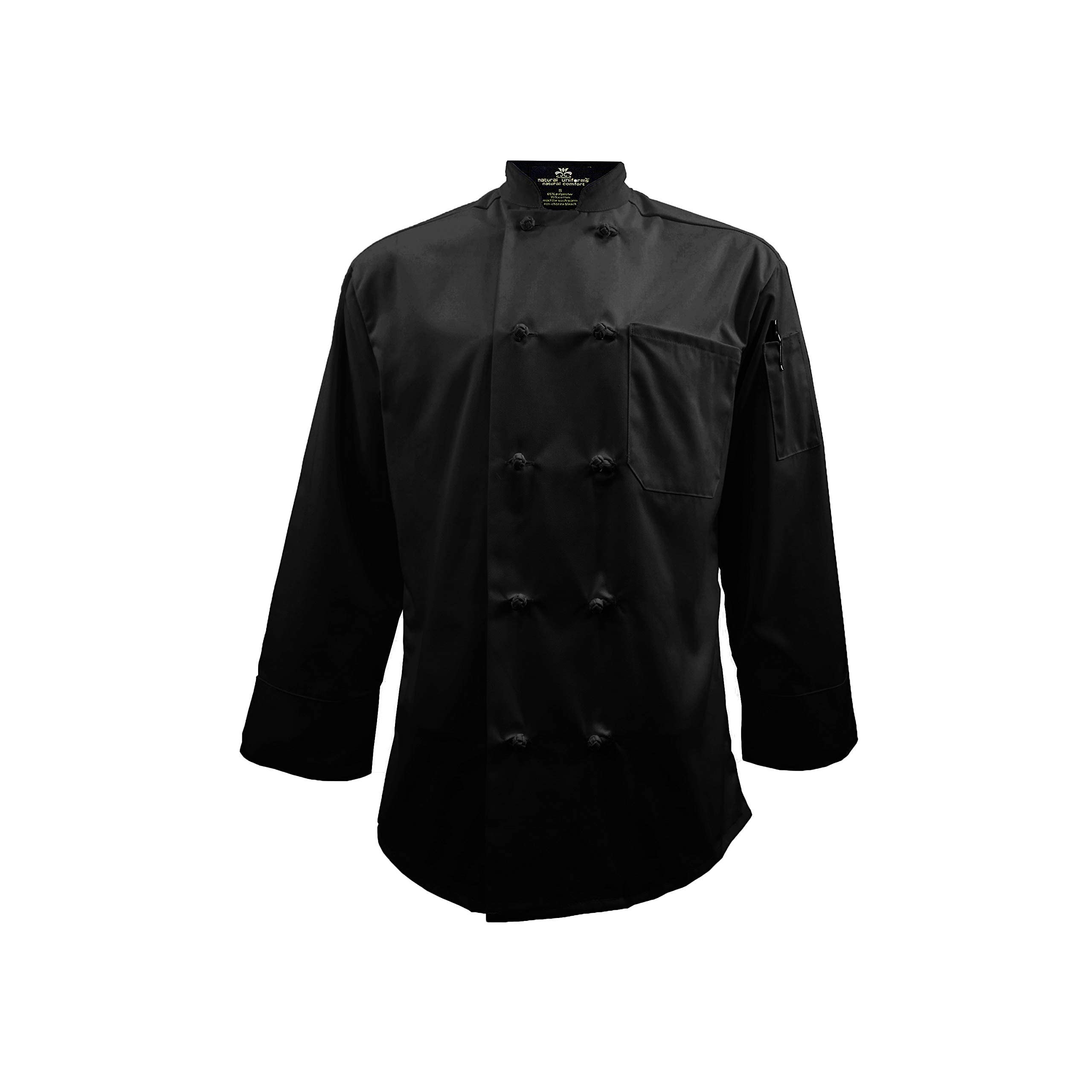 Long Sleeve Chef Coat Knot Button Chef Coat-Easy-Care Twill