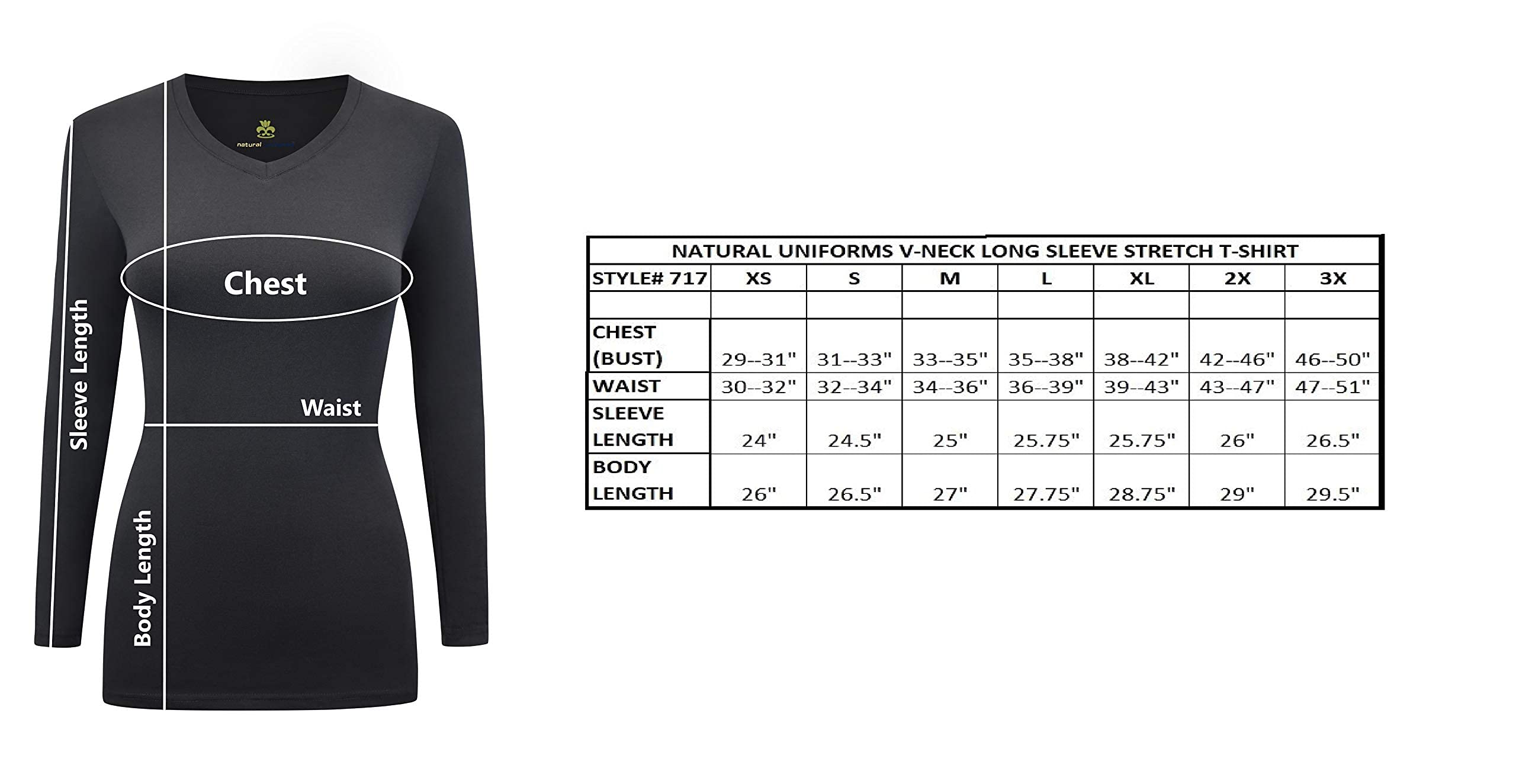 M&M SCRUBS Women's Under Scrub Tee V-Neck Long Sleeve T-Shirt