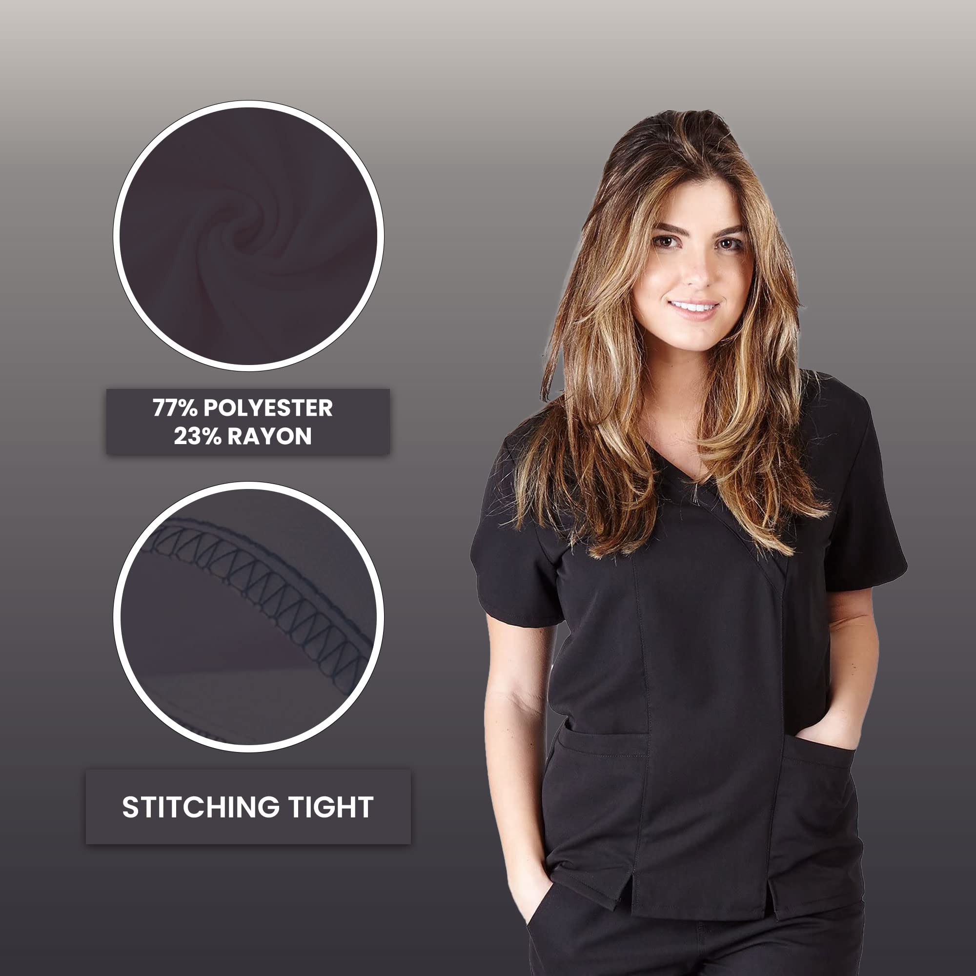 ACTIVE UNIFORMS Women's Super Soft, Ultra Comfort Stretch Mock Wrap Scrub Top