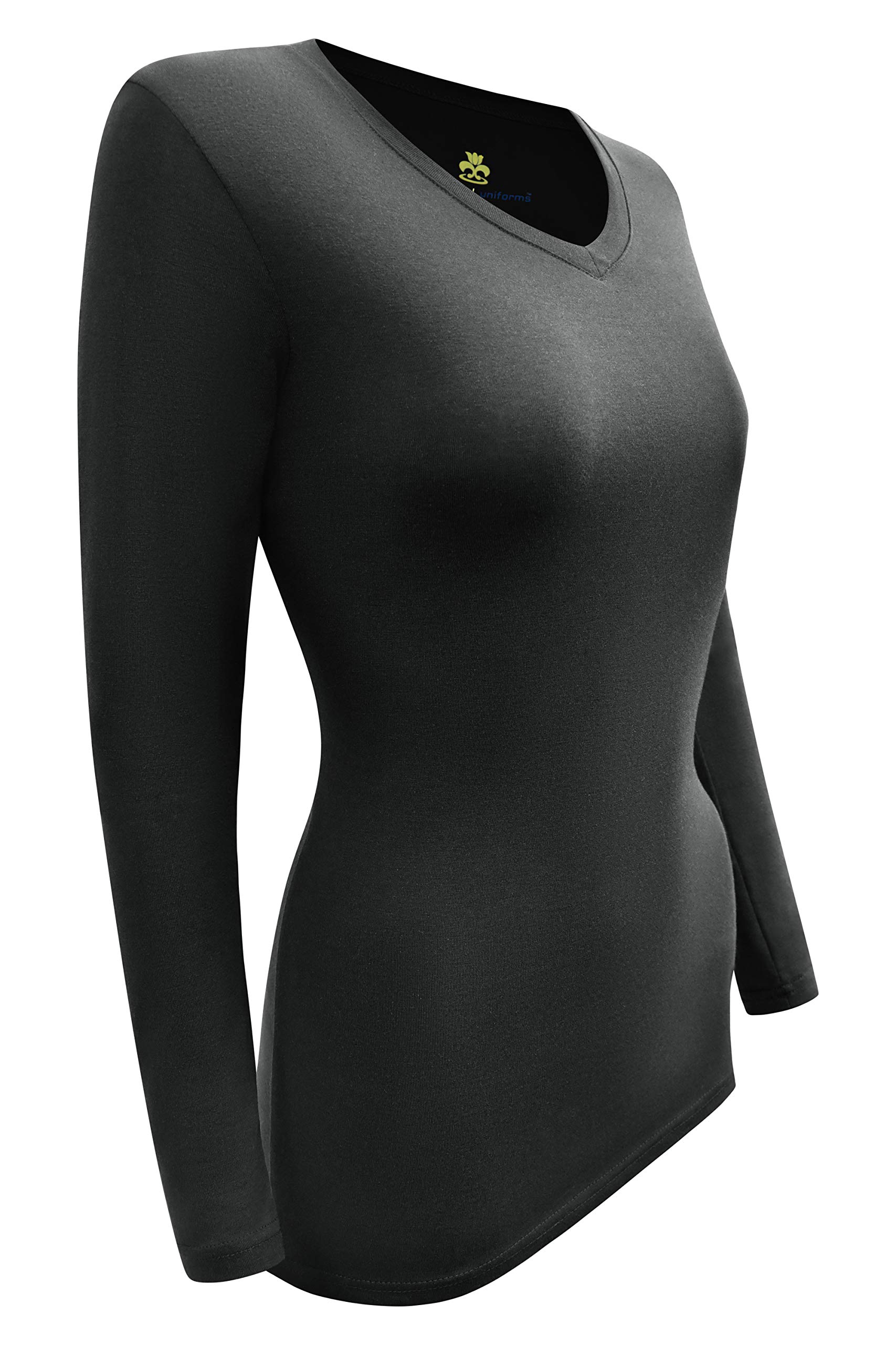 M&M SCRUBS Women's Under Scrub Tee V-Neck Long Sleeve T-Shirt