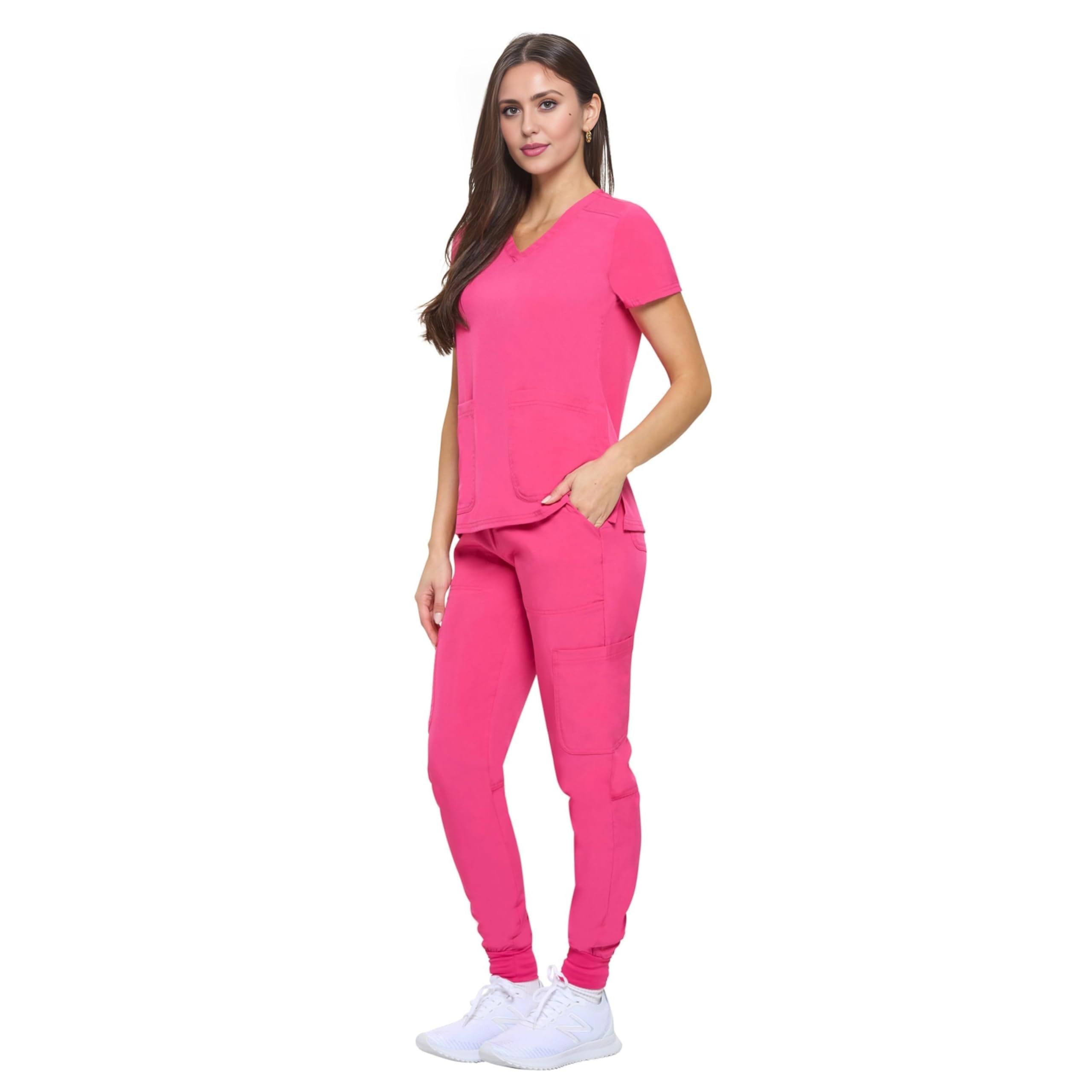 M&M SCRUBS Women's Essential Jogger Scrub Set Nursing Uniform Clearance Cool Stretch Scrub Top and Pant Workwear ( STYLE 8533 ) - Image 7